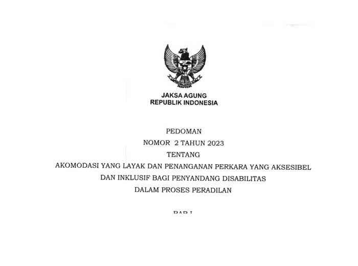 Pedoman Nomor 2 Tahun 2023 tentang Akomodasi yang Layak dan Penanganan